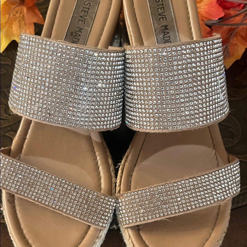 Steve Madden Women's Sparkling Silver Sandals - Picture 6 of 6
